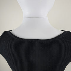 Perfect Stranger "High Neck Classic Tee" – Black Ribbed Tee – Size: International M