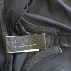 Close-up of a black garment with a HANRO label.