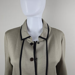 Emporio Armani Beige and Black Contrast-Trim Coat – IT 46