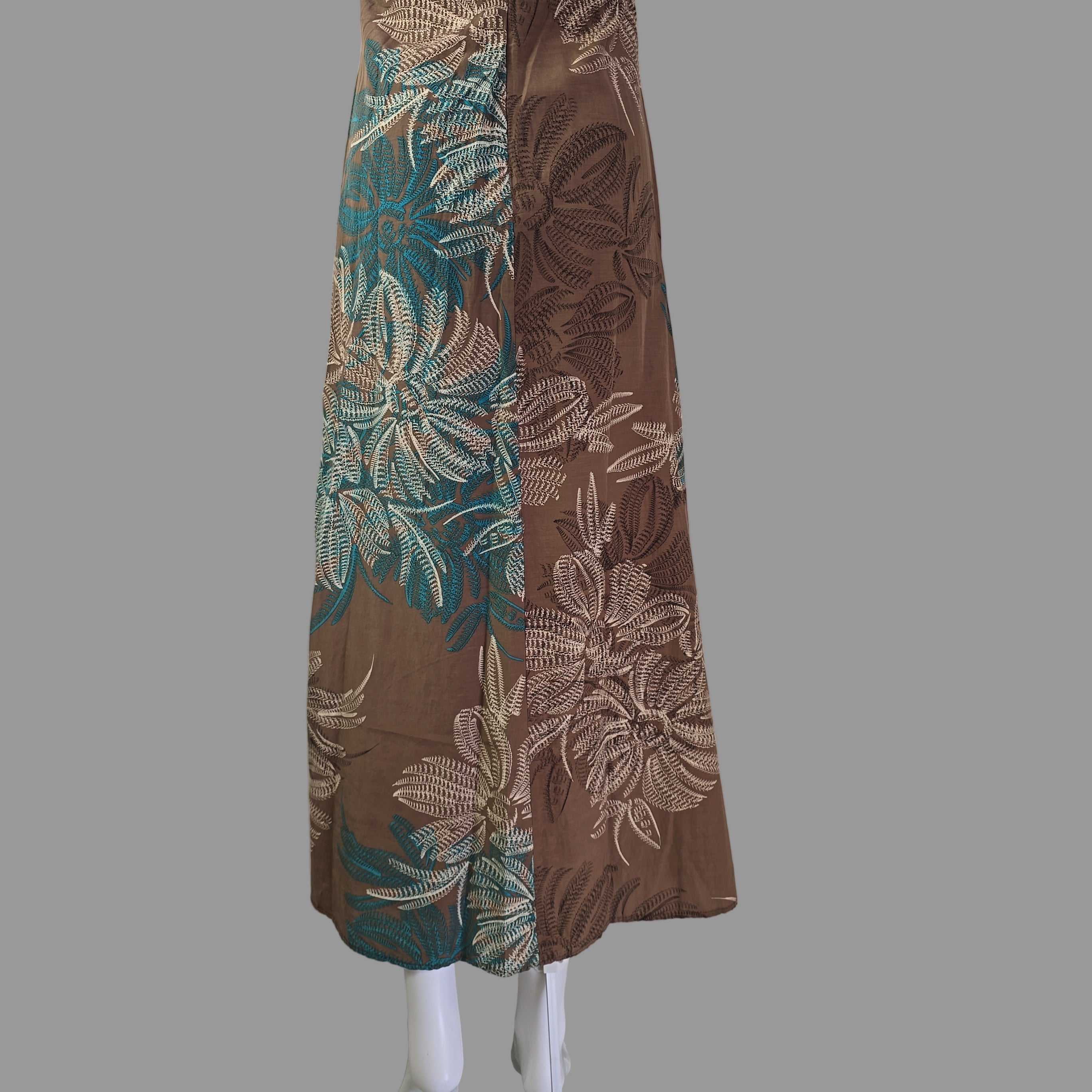 Floral-patterned fabric on a white surface