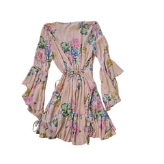 Floral dress on a tiled floor