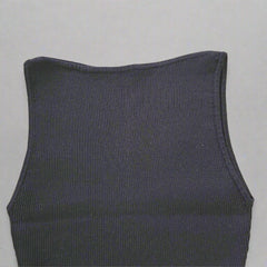 Perfect Stranger "High Neck Classic Tee" – Black Ribbed Tee – Size: International M