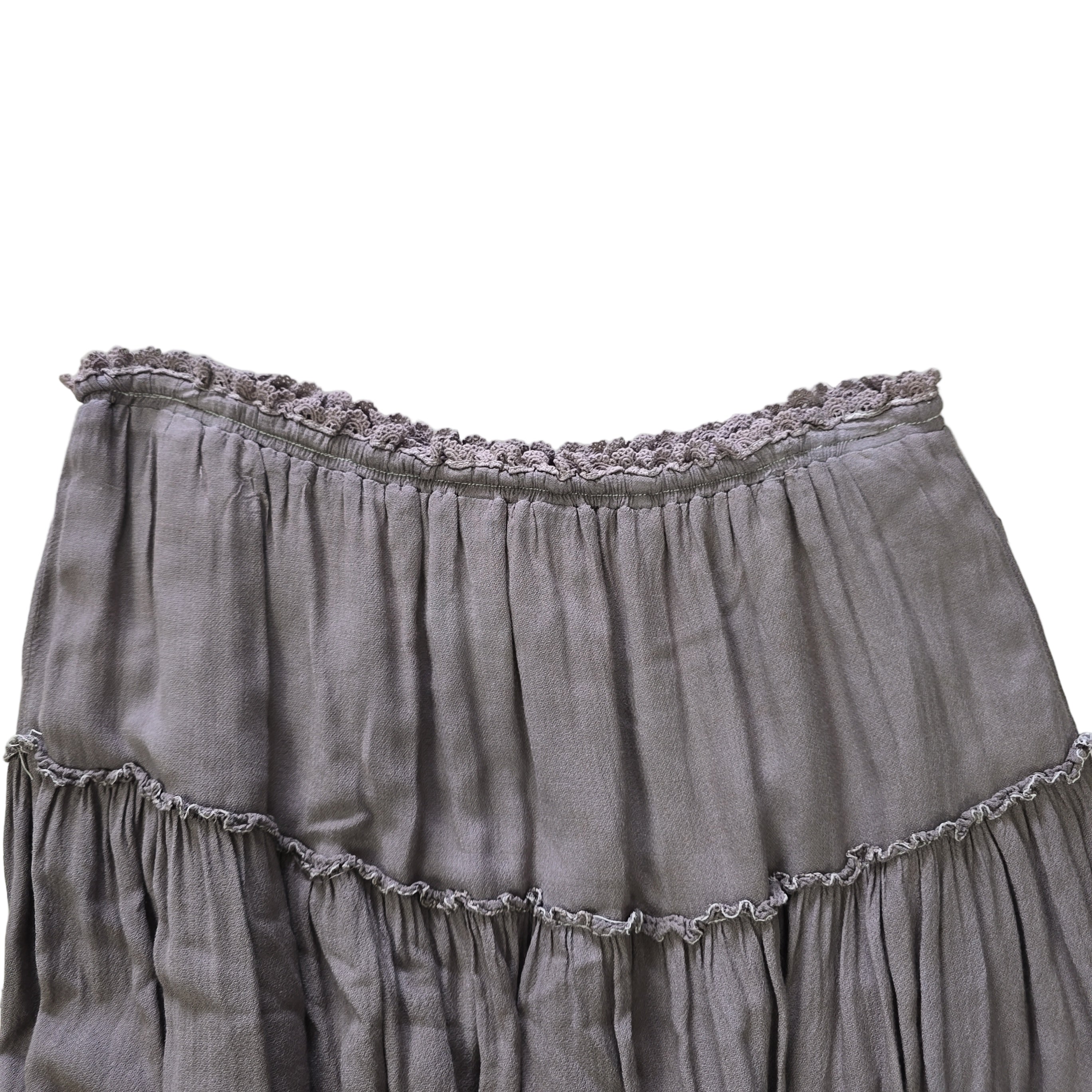 Grey ruffled skirt on a light background