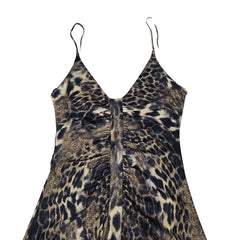 Leopard print dress on a light background