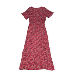 Red floral dress on a light background