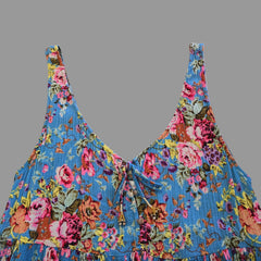 Blue floral top with on a light background