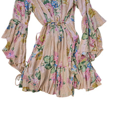 Floral dress on a tiled floor