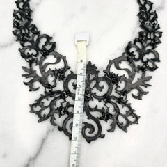 Equip Black Lace Cut Chunky Statement Necklace – Pre-Owned, Excellent Condition