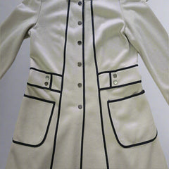 Emporio Armani Beige and Black Contrast-Trim Coat – IT 46