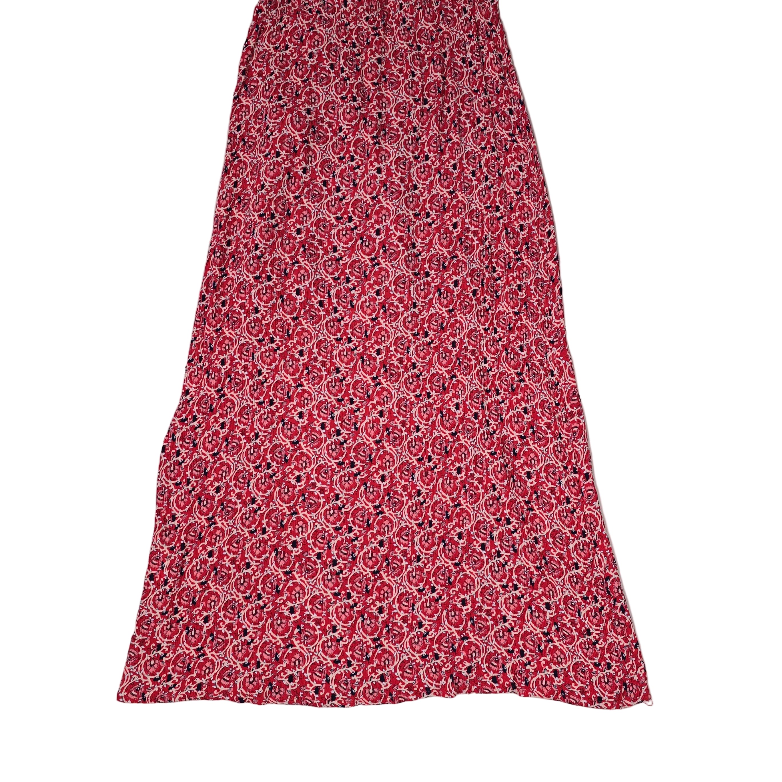 Red floral dress on a light background