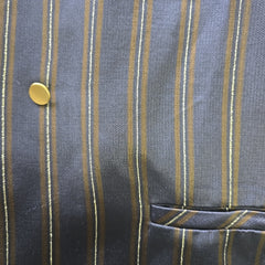 Custommade Satin Brown, Navy and Metallic Gold Pant Suit Set - Size AU 10