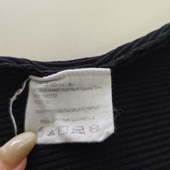 Perfect Stranger "High Neck Classic Tee" – Black Ribbed Tee – Size: International M