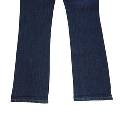 Pair of blue jeans on a light background