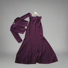 Staxs Purple Maxi Dress with Bolero Jacket Set - Size: Dress AU 10 / Bolero AU 12