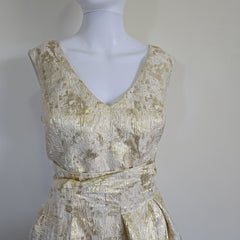 Eileen Kirby White & Gold Dress – Elegant & Timeless