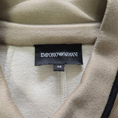 Emporio Armani Beige and Black Contrast-Trim Coat – IT 46