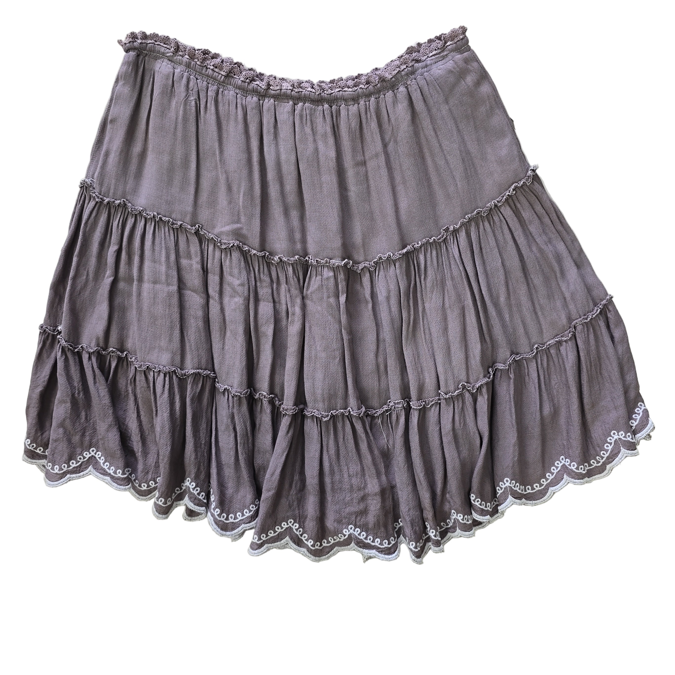 Grey ruffled skirt on a light background