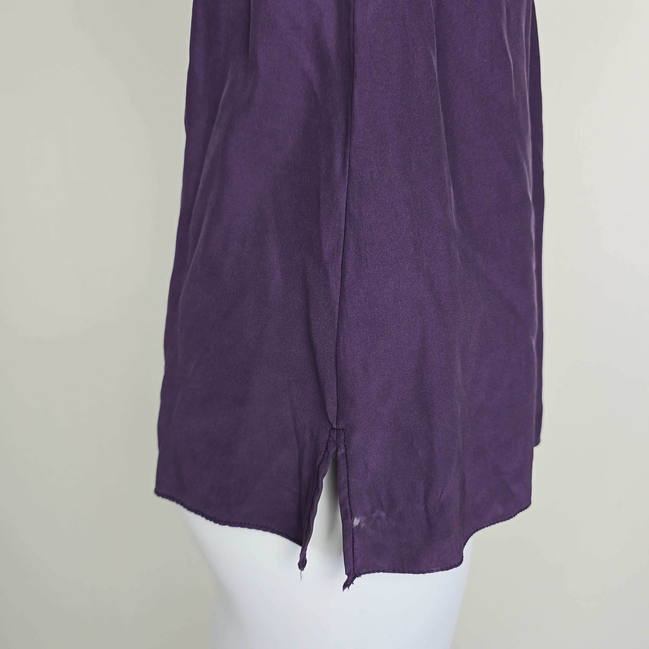 Purple fabric on a light gray background