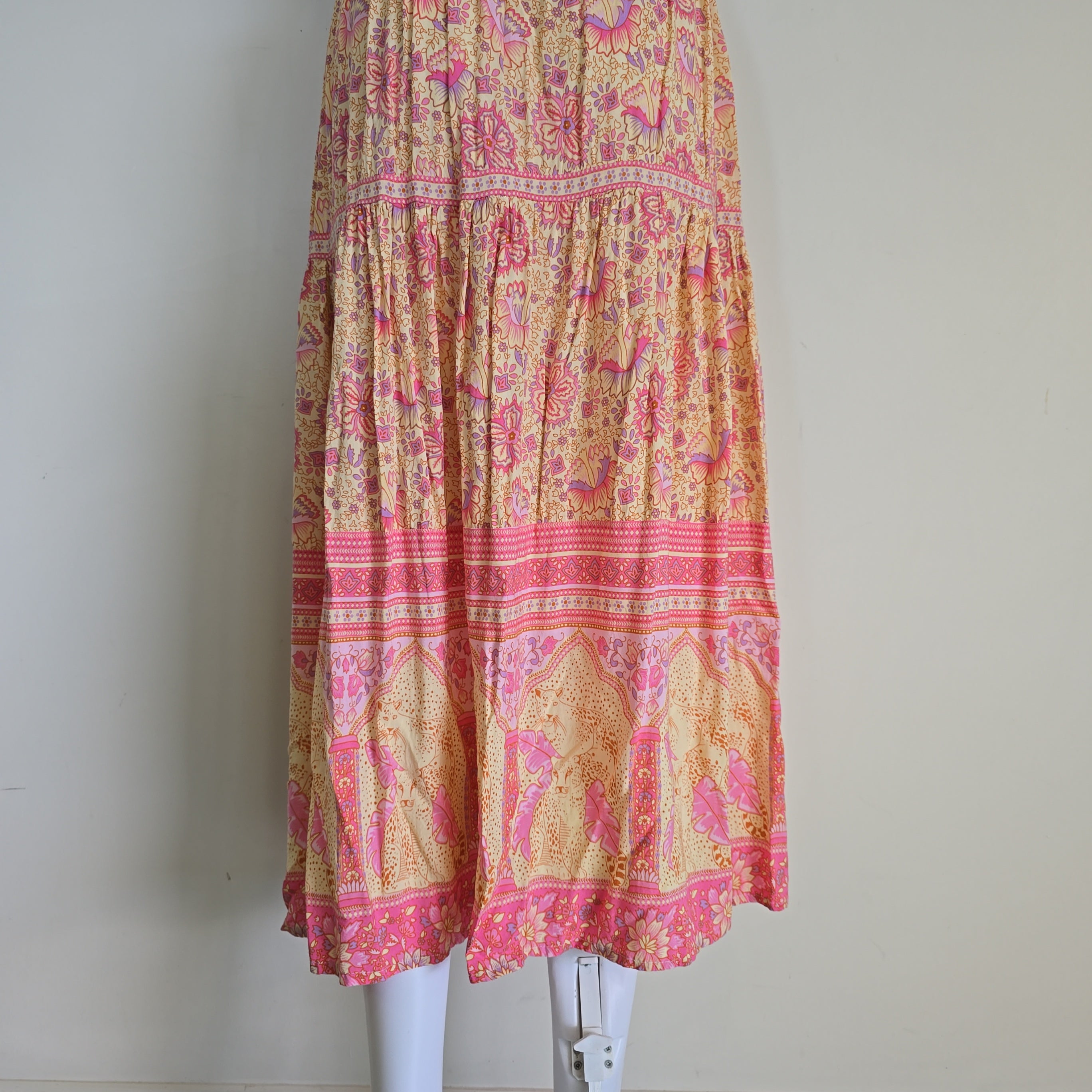 Floral patterned skirt on a light background