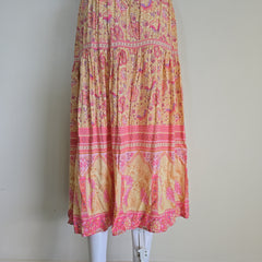 Floral patterned skirt on a light background