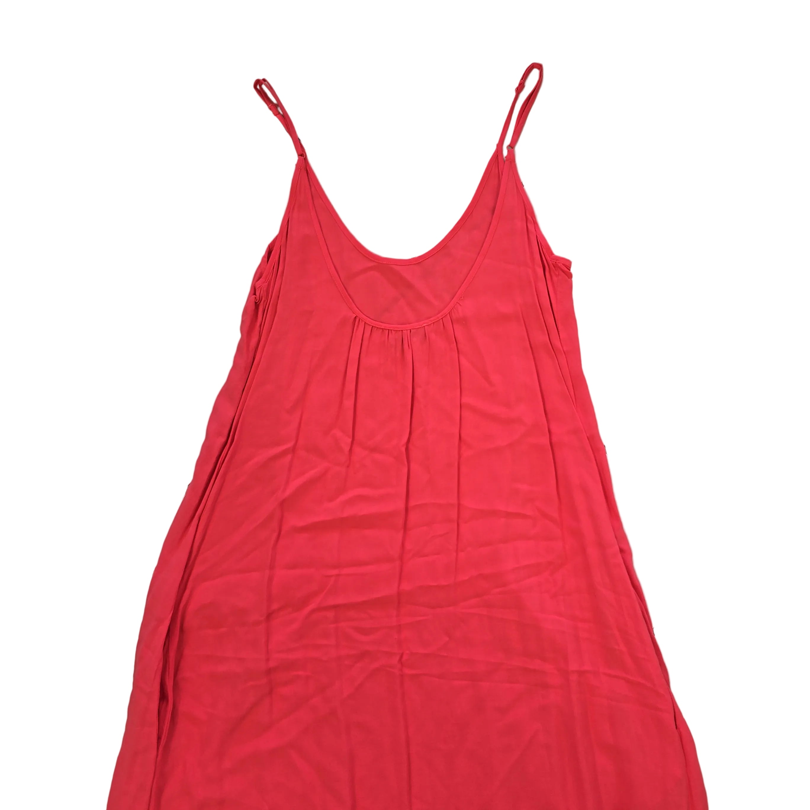 Coral dress on a light background