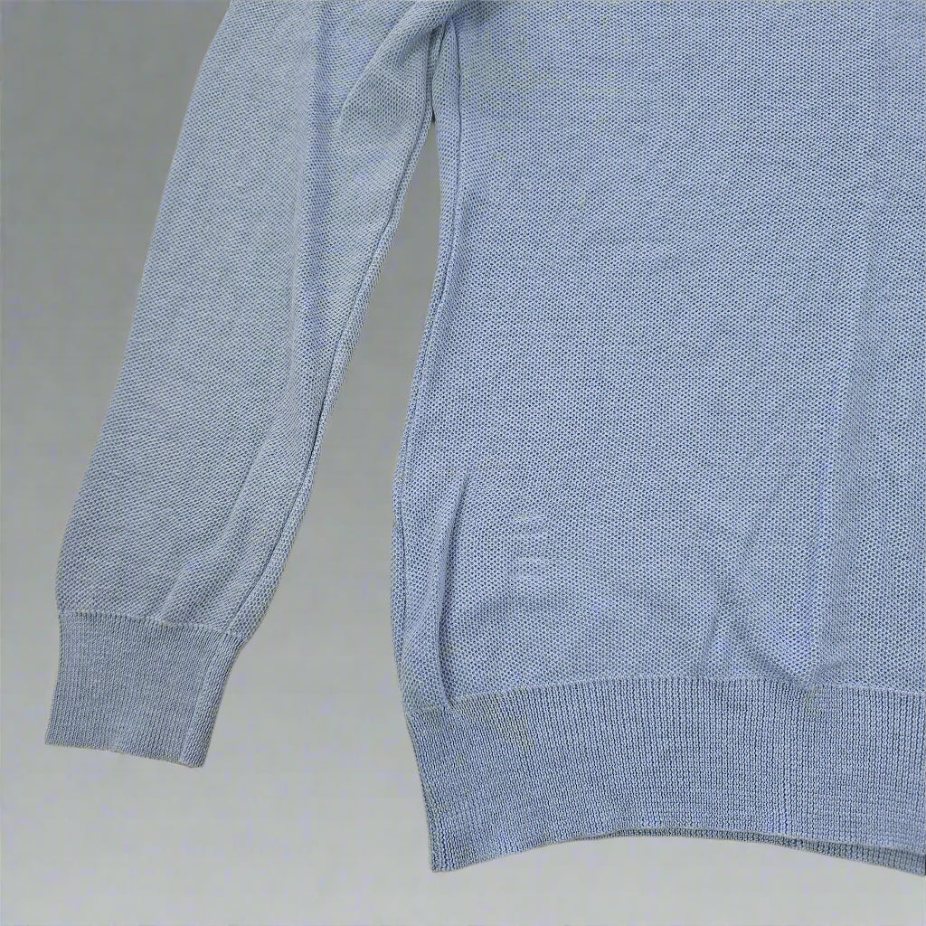 Blue fabric on a beige surface