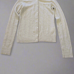 Dolce & Gabbana (D&G) Cream Beige Wool Cardigan - Size: IT 40