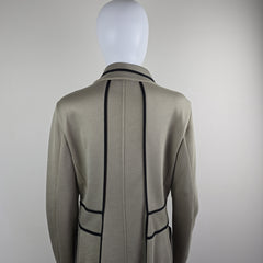 Emporio Armani Beige and Black Contrast-Trim Coat – IT 46