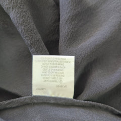 Lisa Ho Grey Silk Embroidered Dress AU 8 | Tie Shoulder Midi Dress