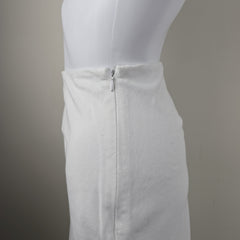 Charcoal White Linen Maxi Skirt - Size: AU12