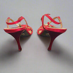 Dolce & Gabbana Red Satin T-Strap Heels – Sophisticated Glamour