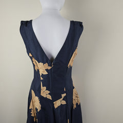 Trelise Cooper Cupids Bow Rosary Navy and Gold Dress - Size: AU 10