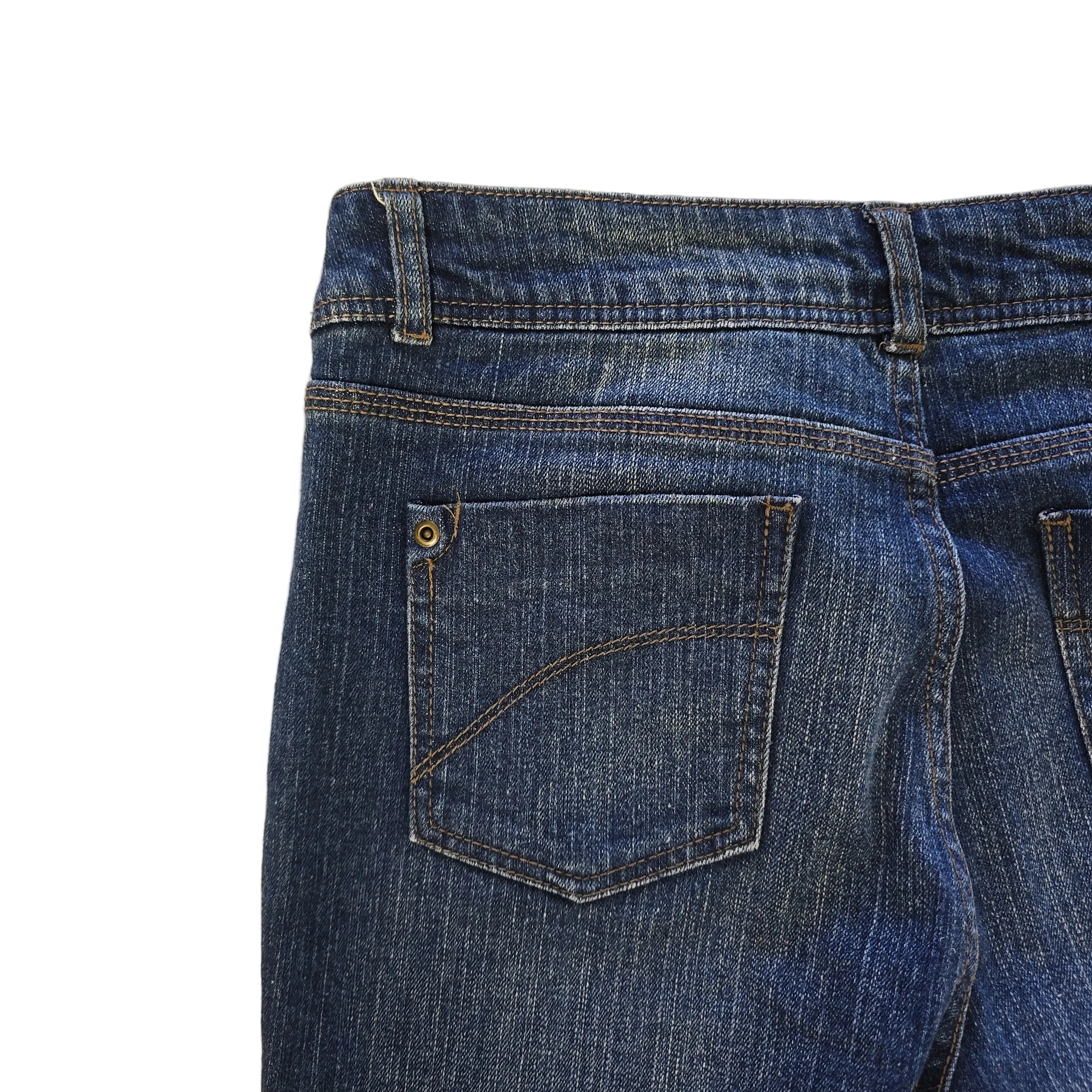 Pair of blue jeans on a light background