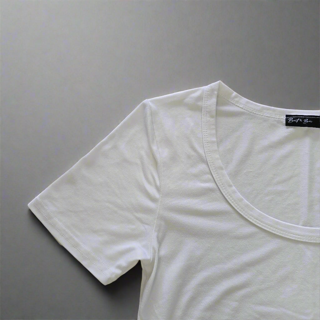 White tank top on a tiled floor