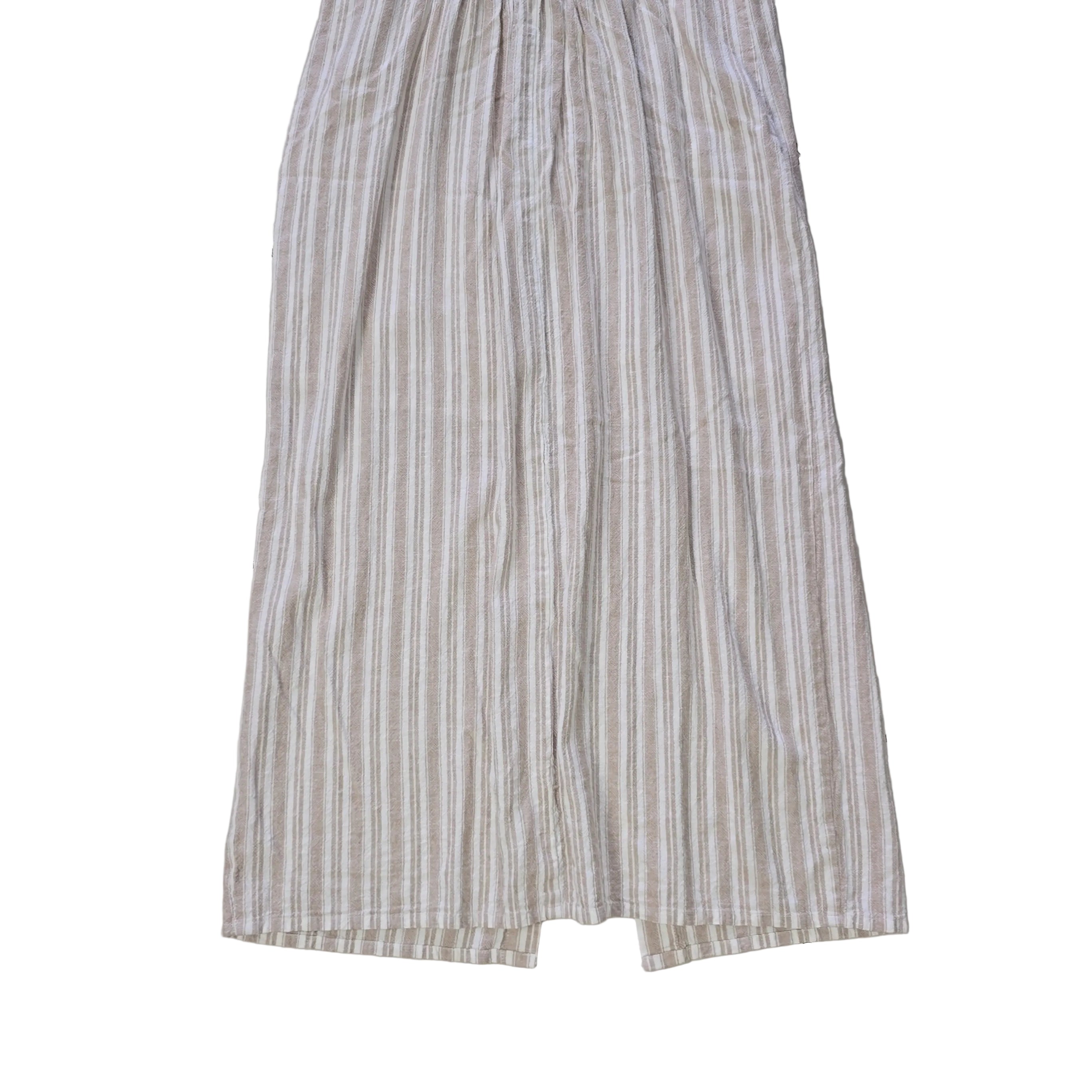 Striped dress with button details on a light background