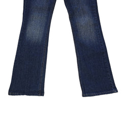 Pair of blue jeans on a light background