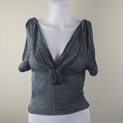 Christian Dior Silver Evening Top - Size: FR 38 (AU 10)