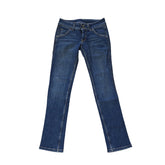 Pair of blue jeans on a light background