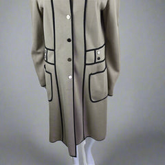 Emporio Armani Beige and Black Contrast-Trim Coat – IT 46