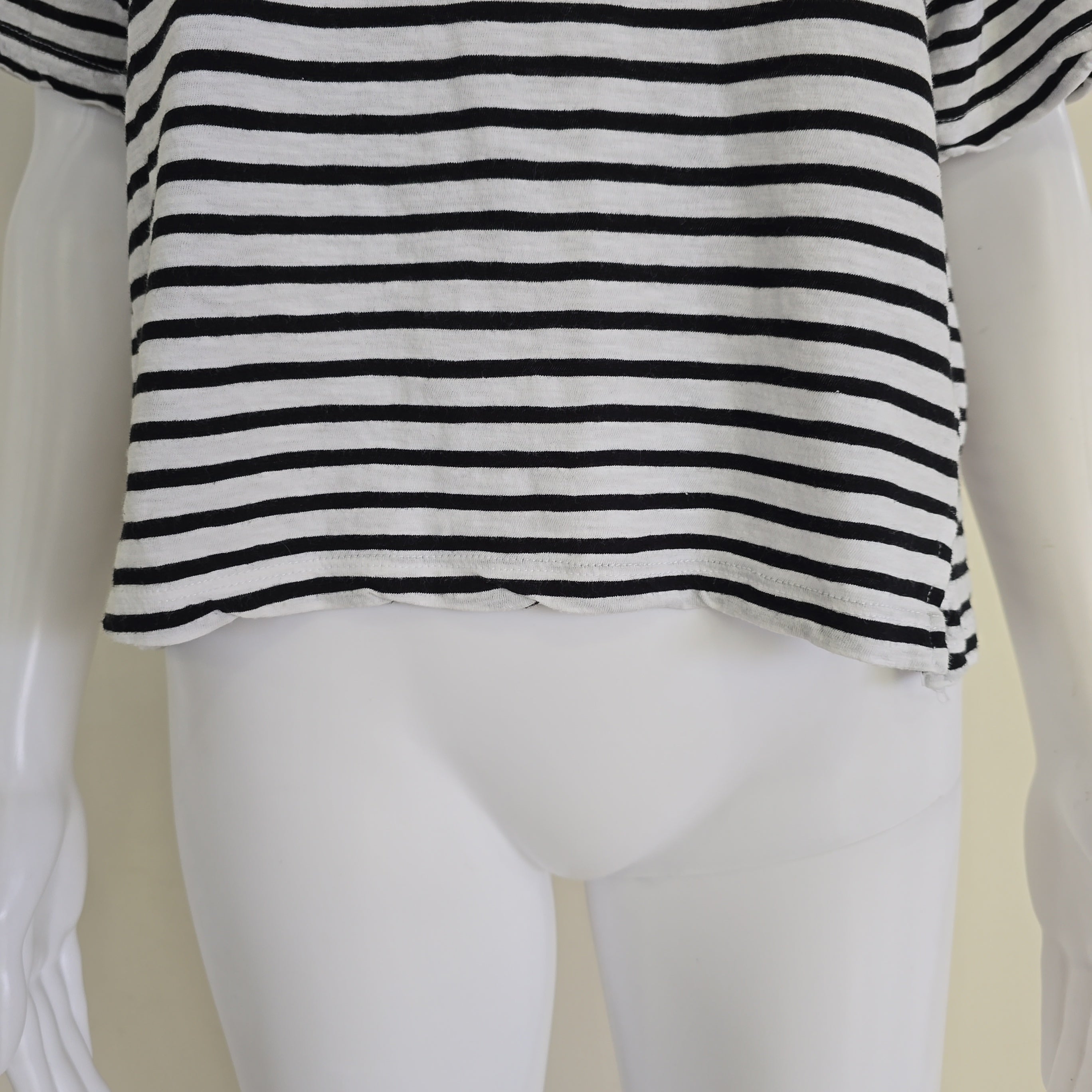 Black and white striped shirt on a light background