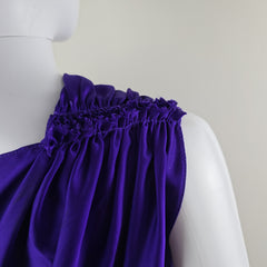 Scanlan & Theodore Violet Purple Silk Draped Top - Size: AU 8