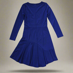 Blue dress on a tiled floor