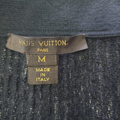 Authentic Louis Vuitton Black Knit Top with Gold Bow – Size M (Stretchy Fit)