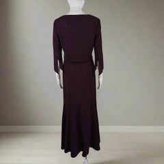 Staxs Purple Maxi Dress with Bolero Jacket Set - Size: Dress AU 10 / Bolero AU 12