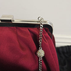 Dolce & Gabbana Red Burgundy Silk Clutch with Swarovski Strap