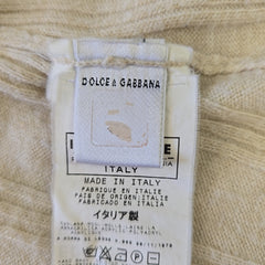 Dolce & Gabbana (D&G) Cream Beige Wool Cardigan - Size: IT 40