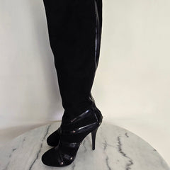 Guess Black Suede Knee-High Boots