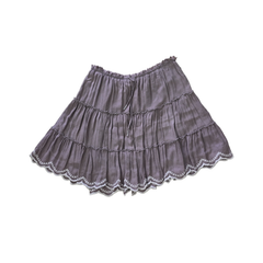 Arnhem Hand-Dyed Tiered Boho Mini Skirt – Grey Purple – AU 10
