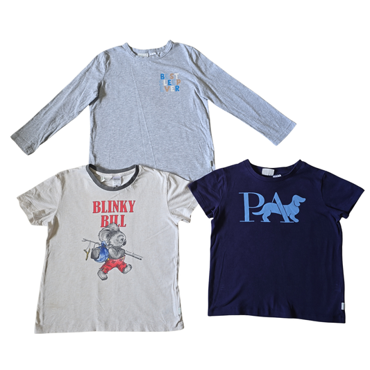 Peter Alexander Kids Bundle Size 6 | Blinky Bill Tee + 2 Tops | Unisex Cotton 2736