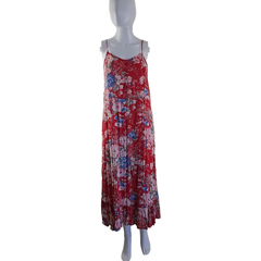 Auguste Red Floral Rayon Maxi Dress – Effortless Boho Size AU10
